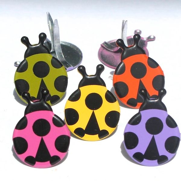 Ladybug brads (coloured) by Eyelet Outlet