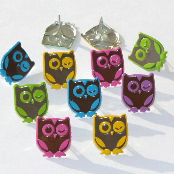 Winking Owl brads (bright) by Eyelet Outlet