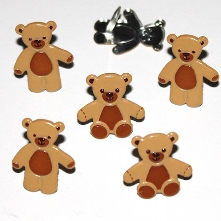 Brown Teddy Bear brads by Eyelet Outlet