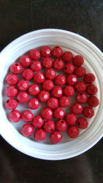 Red Faceted Beads 10mm (50pcs)