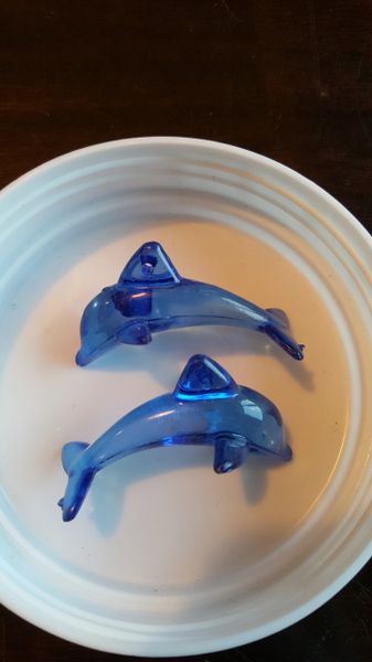 Blue Dolphin Pendants 50mm (8pcs)