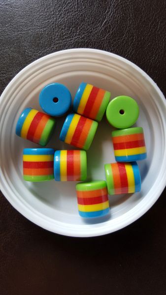 Rainbow Tube Bead 18mm (10pcs)