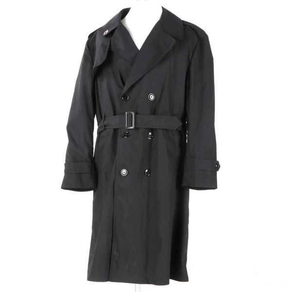 Military Issue Black All-Weather Trench Coat