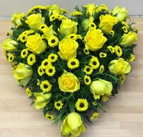 Yellow heart of roses and other flowers