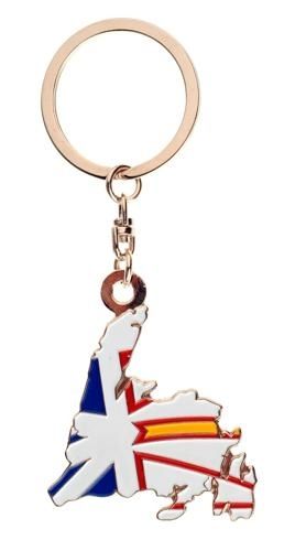 NEWFOUNDLAND & LABRADOR CANADA PROVINCIAL SHAPE KEYCHAIN .. NEW AND IN A PACKAGE