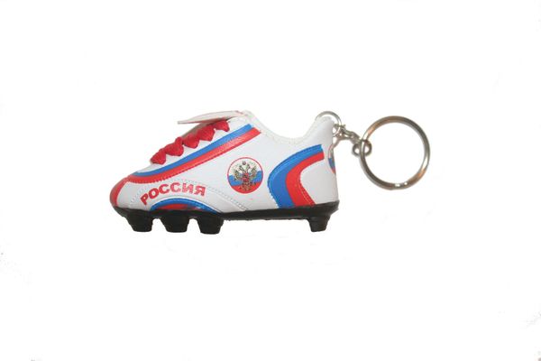 RUSSIA COUNTRY FLAG SHOE CLEAT KEYCHAIN .. NEW AND IN A PACKAGE