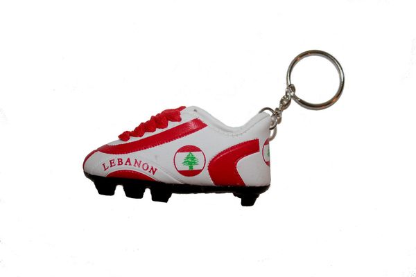 LEBANON COUNTRY FLAG SHOE CLEAT KEYCHAIN .. NEW AND IN A PACKAGE
