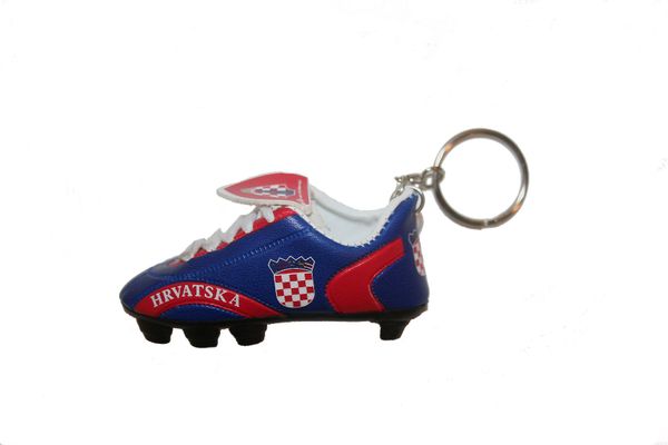 HRVATSKA CROATIA COUNTRY FLAG SHOE CLEAT KEYCHAIN .. NEW AND IN A PACKAGE