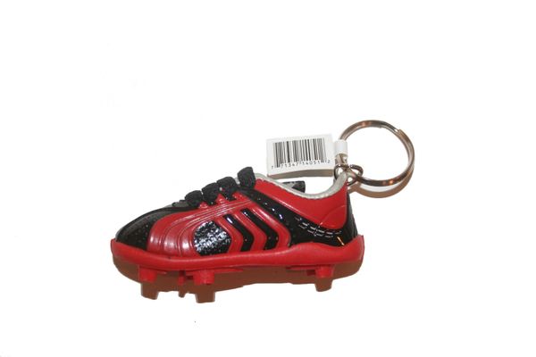 BLACK RED SHOE CLEAT KEYCHAIN .. NEW AND IN A PACKAGE