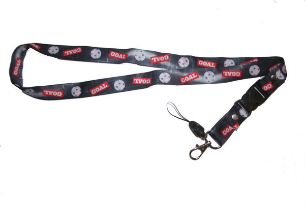 "GOAL" BLACK BACKGROUND FIFA SOCCER WORLD CUP LANYARD KEYCHAIN PASSHOLDER NECKSTRAP .. CLASP AT THE END .. 20" INCHES LONG .. HIGH QUALITY .. NEW