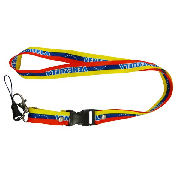 VENEZUELA COUNTRY FLAG LANYARD KEYCHAIN PASSHOLDER NECKSTRAP .. CLASP AT THE END .. 20" INCHES LONG .. HIGH QUALITY .. NEW