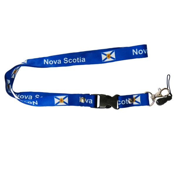 NOVA SCOTIA CANADA PROVINCIAL FLAG LANYARD KEYCHAIN PASSHOLDER NECKSTRAP .. CLASP AT THE END .. 20" INCHES LONG .. HIGH QUALITY .. NEW