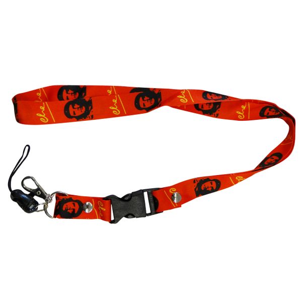 CHE GUEVARA RED BACKGROUND LANYARD KEYCHAIN PASSHOLDER NECKSTRAP .. CLASP AT THE END .. 20" INCHES LONG .. HIGH QUALITY .. NEW