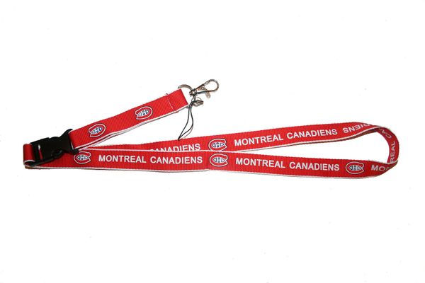 MONTREAL CANADIENS NHL HOCKEY LOGO LANYARD KEYCHAIN PASSHOLDER NECKSTRAP .. CLASP AT THE END .. 20" INCHES LONG .. HIGH QUALITY .. NEW