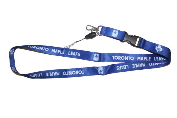 TORONTO MAPLE LEAFS WITH JERSEY PICTURE NHL HOCKEY LOGO LANYARD KEYCHAIN PASSHOLDER NECKSTRAP .. CLASP AT THE END .. 20" INCHES LONG .. HIGH QUALITY .. NEW