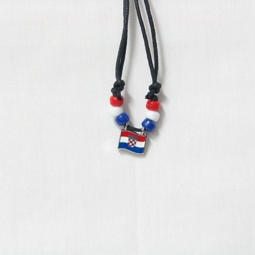 CROATIA COUNTRY FLAG SMALL METAL NECKLACE CHOKER .. NEW AND IN A PACKAGE