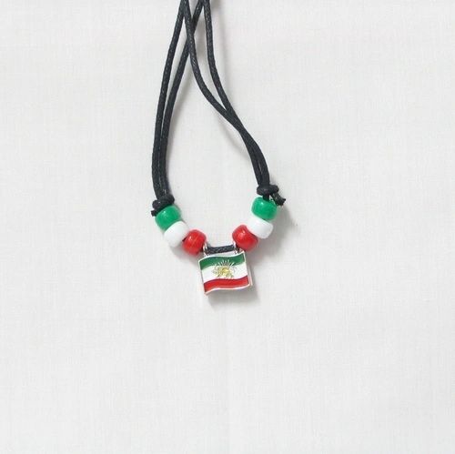 IRAN COUNTRY FLAG SMALL METAL NECKLACE CHOKER .. NEW AND IN A PACKAGE
