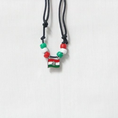 HUNGARY COUNTRY FLAG SMALL METAL NECKLACE CHOKER .. NEW AND IN A PACKAGE