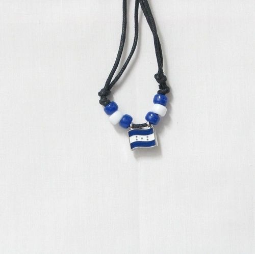 HONDURAS COUNTRY FLAG SMALL METAL NECKLACE CHOKER .. NEW AND IN A PACKAGE