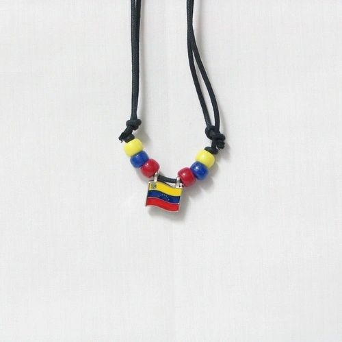 VENEZUELA COUNTRY FLAG SMALL METAL NECKLACE CHOKER .. NEW AND IN A PACKAGE