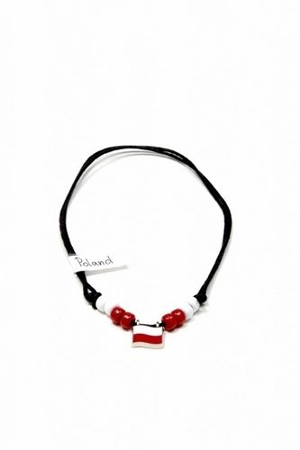 POLAND COUNTRY FLAG SMALL METAL NECKLACE CHOKER .. NEW AND IN A PACKAGE