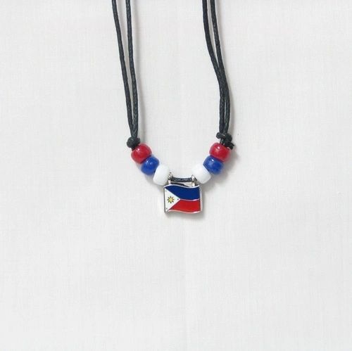 PHILIPPINES COUNTRY FLAG SMALL METAL NECKLACE CHOKER .. NEW AND IN A PACKAGE