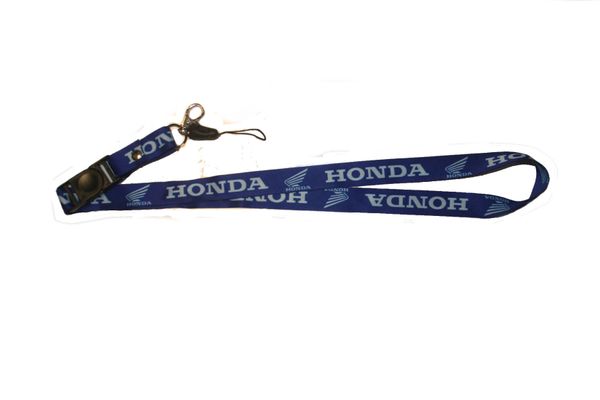 HONDA BLUE CAR MODEL LOGO LANYARD KEYCHAIN PASSHOLDER NECKSTRAP .. CLASP AT THE END .. 20" INCHES LONG .. HIGH QUALITY .. NEW