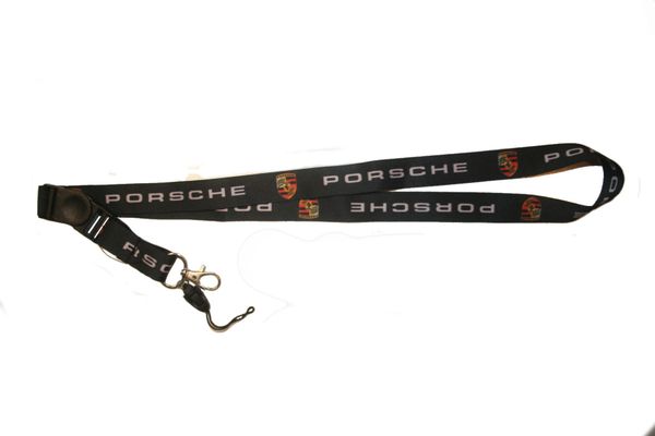 PORSCHE CAR MODEL LOGO LANYARD KEYCHAIN PASSHOLDER NECKSTRAP .. CLASP AT THE END .. 24" INCHES LONG .. HIGH QUALITY .. NEW