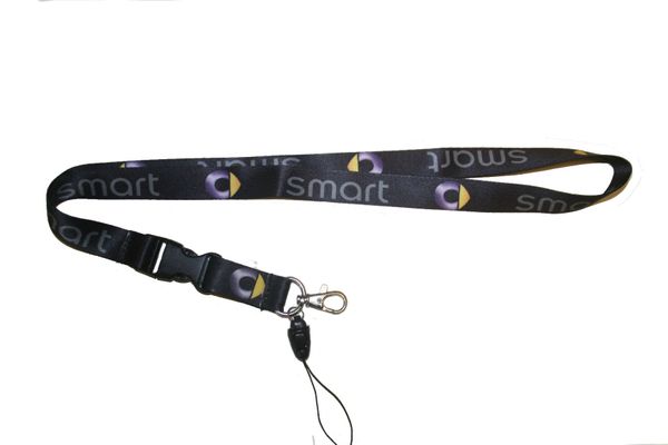 SMART CAR MODEL LOGO LANYARD KEYCHAIN PASSHOLDER NECKSTRAP .. CLASP AT THE END .. 20" INCHES LONG .. HIGH QUALITY .. NEW