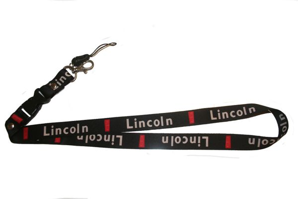 LINCOLN CAR MODEL LOGO LANYARD KEYCHAIN PASSHOLDER NECKSTRAP .. CLASP AT THE END .. 20" INCHES LONG .. HIGH QUALITY .. NEW