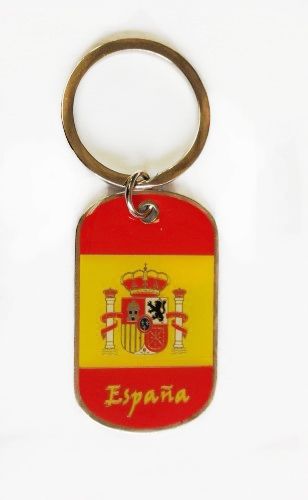 ESPANA SPAIN COUNTRY FLAG METAL KEYCHAIN .. NEW AND IN A PACKAGE