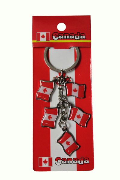 5 CHARMING CANADA Country Flag METAL KEYCHAIN