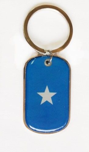 SOMALIA COUNTRY FLAG METAL KEYCHAIN .. NEW AND IN A PACKAGE