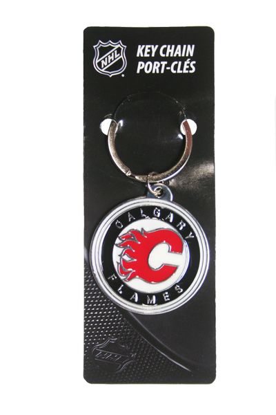 CALGARY FLAMES NHL Hockey Logo Metal KEYCHAIN