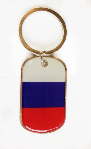 RUSSIA COUNTRY FLAG Dog Tag METAL KEYCHAIN .. NEW