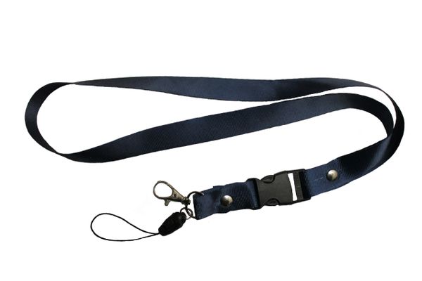 DARK BLUE LANYARD KEYCHAIN PASSHOLDER NECK STRAP .. CLASP AT THE END .. 20" INCHES LONG .. HIGH QUALITY .. NEW