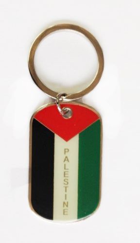 PALESTINE COUNTRY FLAG METAL KEYCHAIN .. NEW AND IN A PACKAGE