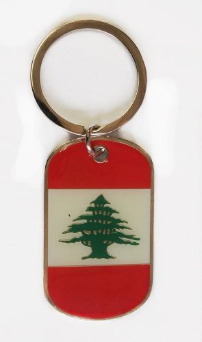 LEBANON COUNTRY FLAG METAL KEYCHAIN .. NEW AND IN A PACKAGE
