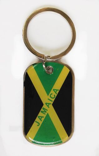 JAMAICA COUNTRY FLAG METAL KEYCHAIN .. NEW AND IN A PACKAGE