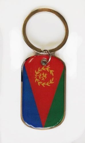 ERITREA COUNTRY FLAG METAL KEYCHAIN .. NEW AND IN A PACKAGE