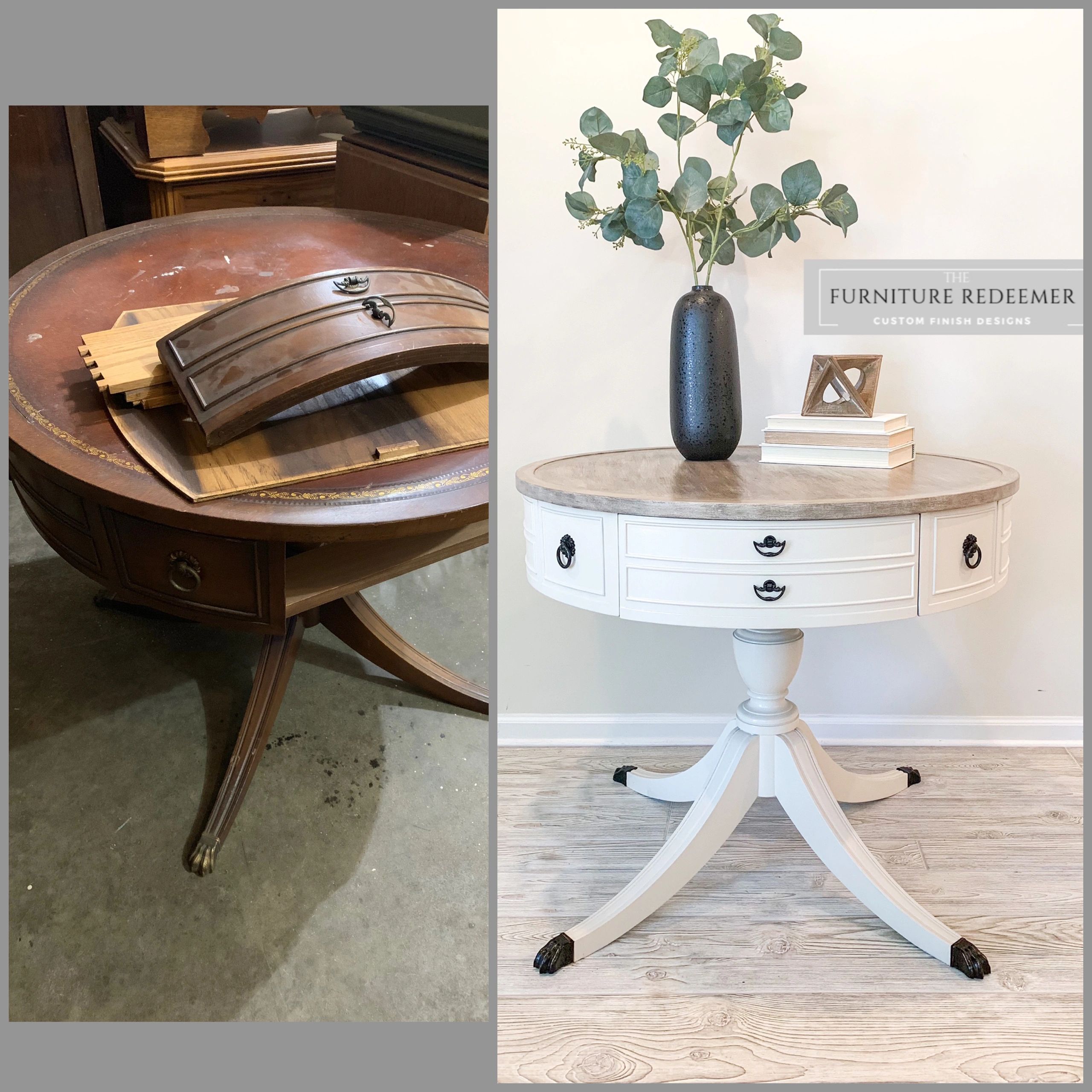 Drum Table Makeover Part 2: Liming Wax - It All Started With Paint
