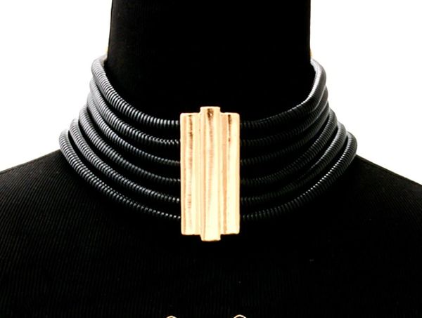 Black Layered Choker w/ Earrings