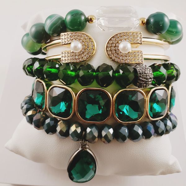 Green Machine Bracelet Stack