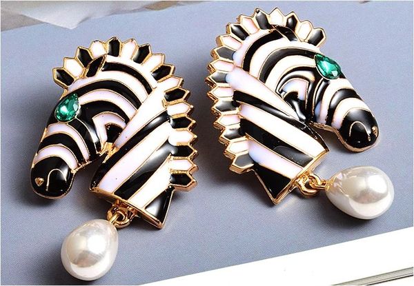 Zebra Head Earrings