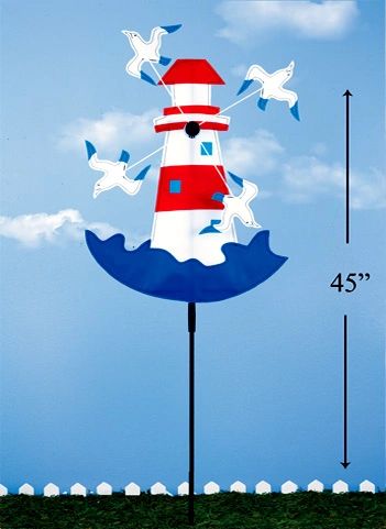 Lighthouse with Seagull Wind Spinner (12 PCS SET)