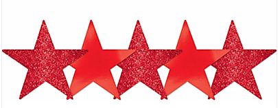 Star Cutouts - Apple Red, 5" - 5ct