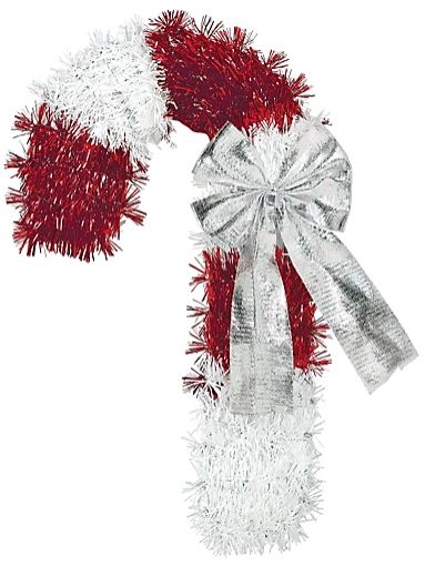 Candy Cane Hanging Tinsel Decoration