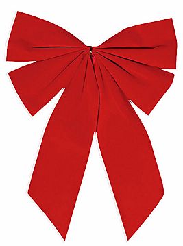 Small Red Flocked Bow
