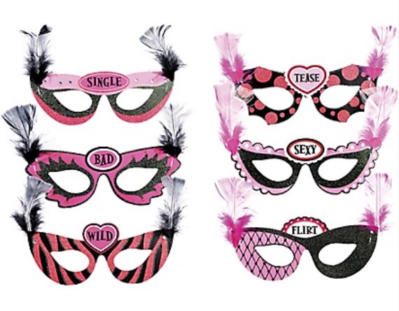 Bachelorette Party Masquerade Masks, 6ct
