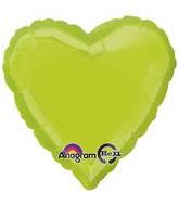 Heart 09 Kiwi Green Mylar Balloon 18in